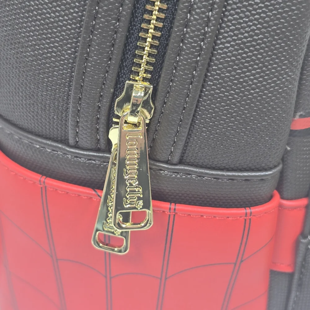 Loungefly Marvel Spider-Man No Way Home Cosplay Mini Backpack NWT Black Red - Picture 6 of 8